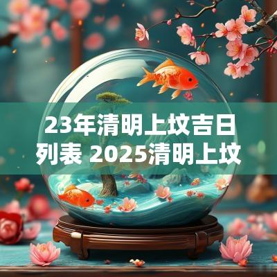 23年清明上坟吉日列表 2025清明上坟吉日