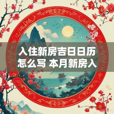 入住新房吉日日历怎么写 本月新房入住的黄道吉日