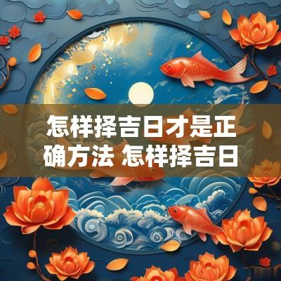 怎样择吉日才是正确方法 怎样择吉日吉时