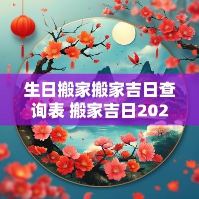 生日搬家搬家吉日查询表 搬家吉日2025最佳搬家时间