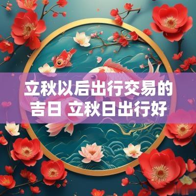 立秋以后出行交易的吉日 立秋日出行好不好