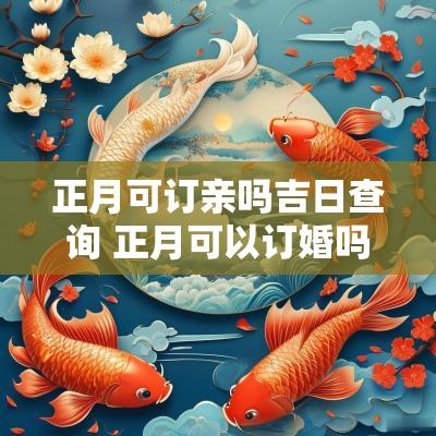 正月可订亲吗吉日查询 正月可以订婚吗