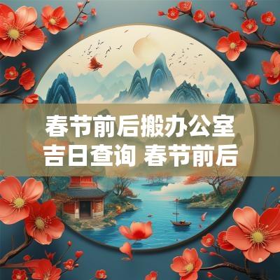春节前后搬办公室吉日查询 春节前后适合搬家吗