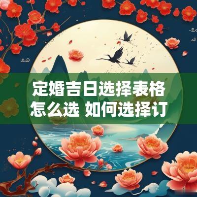定婚吉日选择表格怎么选 如何选择订婚的黄道吉日