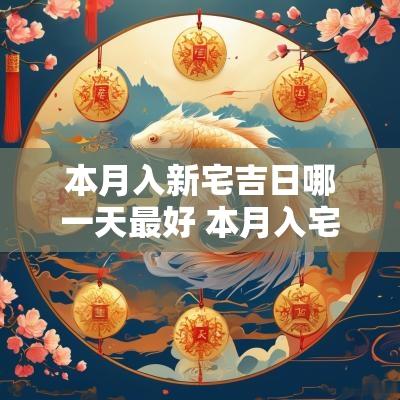 本月入新宅吉日哪一天最好 本月入宅的黄道吉日