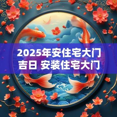 2025年安住宅大门吉日 安装住宅大门什么日子好