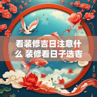 看装修吉日注意什么 装修看日子选吉日2025
