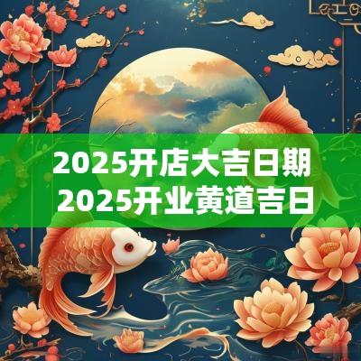 2025开店大吉日期 2025开业黄道吉日