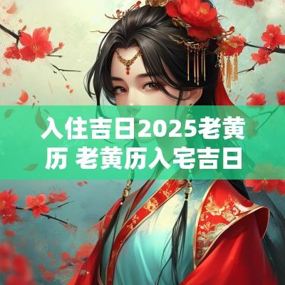 入住吉日2025老黄历 老黄历入宅吉日2025年