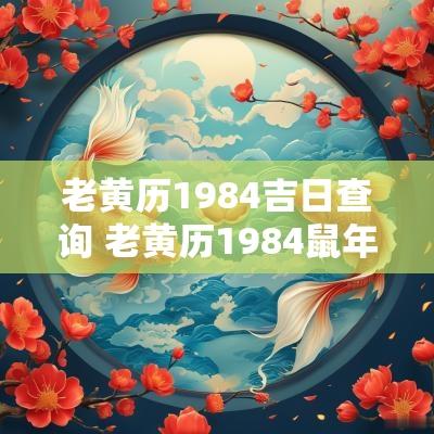老黄历1984吉日查询 老黄历1984蛇年运势