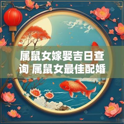 属鼠女嫁娶吉日查询 属鼠女最佳配婚