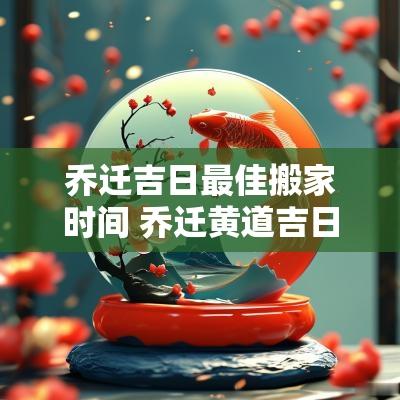 乔迁吉日最佳搬家时间 乔迁黄道吉日查询