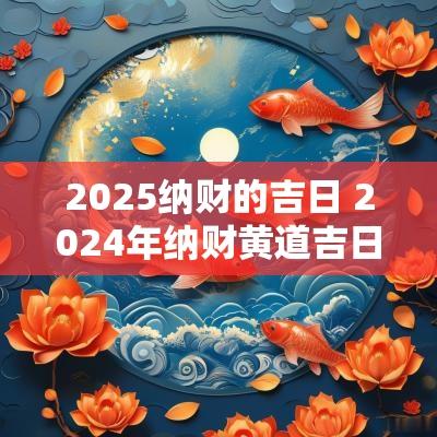 2025纳财的吉日 2025年纳财黄道吉日