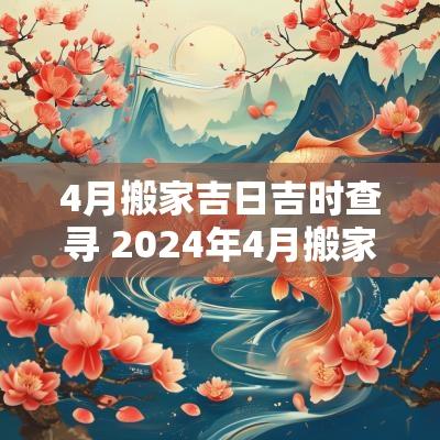 4月搬家吉日吉时查寻 2025年4月搬家最佳时间表和时辰
