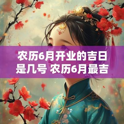 农历6月开业的吉日是几号 农历6月最吉利的吉日