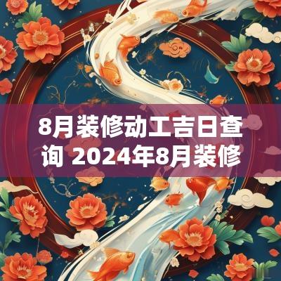 8月装修动工吉日查询 2025年8月装修动工最佳吉日老黄历
