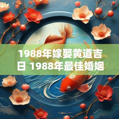 1988年嫁娶黄道吉日 1988年最佳婚姻配对