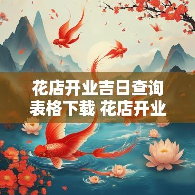 花店开业吉日查询表格下载 花店开业文案