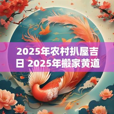 2025年农村扒屋吉日 2025年搬家黄道吉日一览表