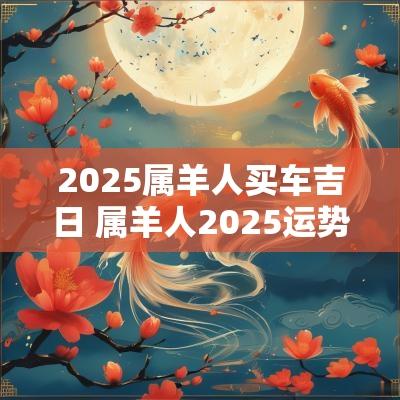 2025属羊人买车吉日 属羊人2025运势运程每月运程详解
