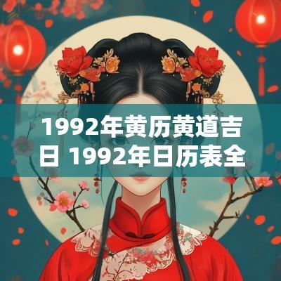 1992年黄历黄道吉日 1992年日历表全年