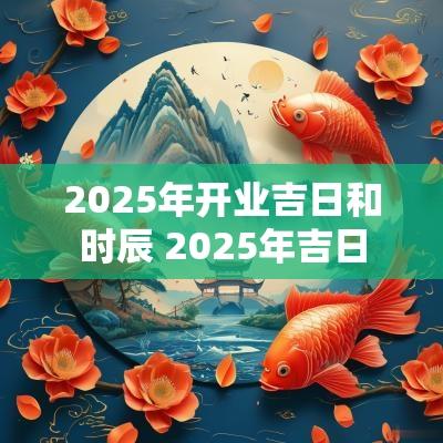 2025年开业吉日和时辰 2025年吉日
