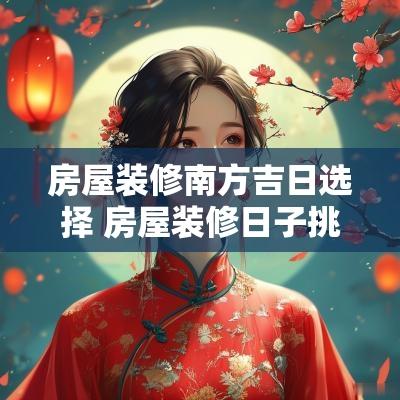 房屋装修南方吉日选择 房屋装修日子挑选