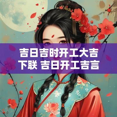 吉日吉时开工大吉下联 吉日开工吉言