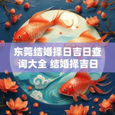 东莞结婚择日吉日查询大全 结婚择吉日的方法与步骤