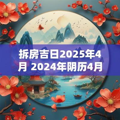 拆房吉日2025年4月 2025年阴历4月拆房吉日查询 拆房吉日2025年4月 2025年阴历4月拆房吉日查询