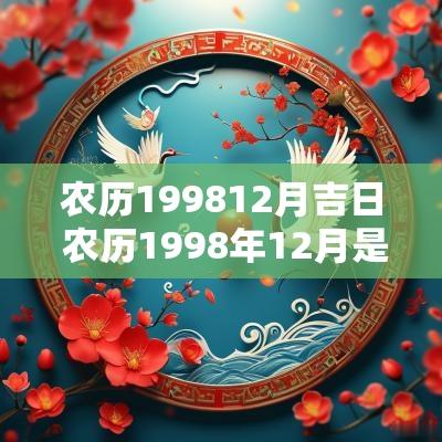 农历199812月吉日 农历1998年12月是什么星座