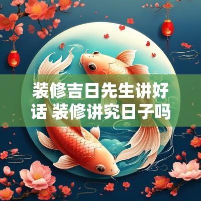 装修吉日先生讲好话 装修讲究日子吗