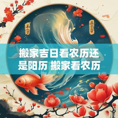 搬家吉日看农历还是阳历 搬家看农历还是阳历的月份