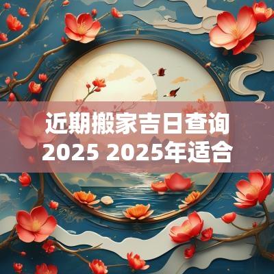 近期搬家吉日查询2025 2025年适合搬家的黄道吉日