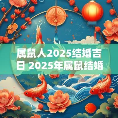 属鼠人2025结婚吉日 2025年属鼠结婚黄道吉日