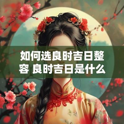如何选良时吉日整容 良时吉日是什么日子