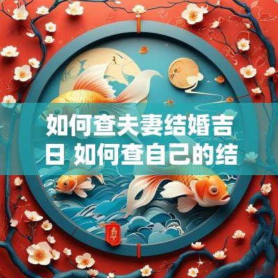 如何查夫妻结婚吉日 如何查自己的结婚日期和时间