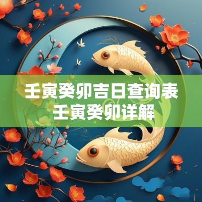 壬寅癸卯吉日查询表 壬寅癸卯详解
