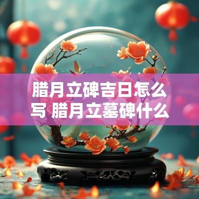 腊月立碑吉日怎么写 腊月立墓碑什么日子最好