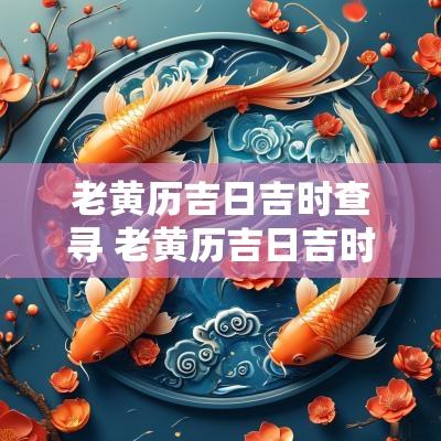 老黄历吉日吉时查寻 老黄历吉日吉时查询时间