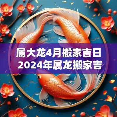 属大龙4月搬家吉日 2025年属龙搬家吉日有哪些