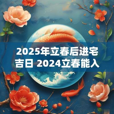 2025年立春后进宅吉日 2025立春能入宅吗