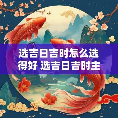 选吉日吉时怎么选得好 选吉日吉时主要看什么