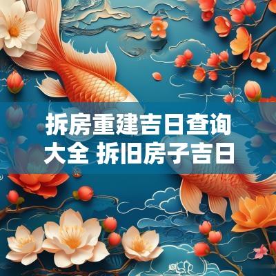 拆房重建吉日查询大全 拆旧房子吉日查询