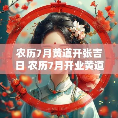 农历7月黄道开张吉日 农历7月开业黄道吉日查询