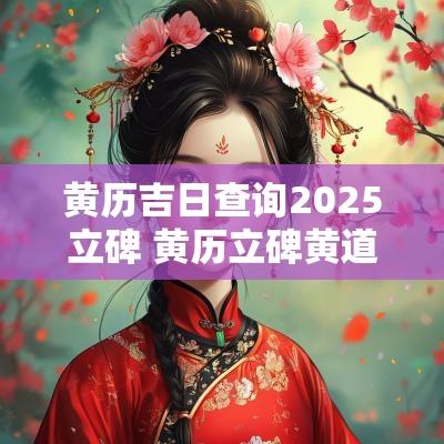 黄历吉日查询2025立碑 黄历立碑黄道吉日