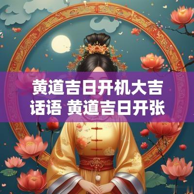 黄道吉日开机大吉话语 黄道吉日开张大吉
