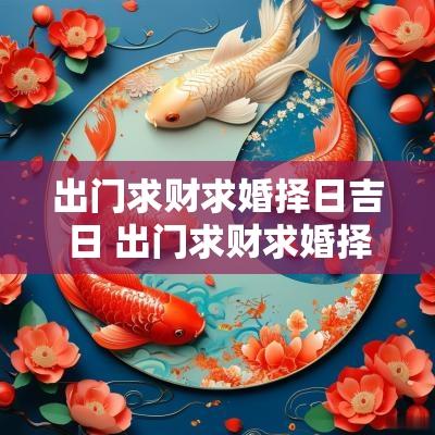 出门求财求婚择日吉日 出门求财求婚择日吉日怎么说
