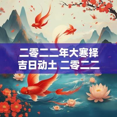 二零二二年大寒择吉日动土 二零二二年十月入宝进火的吉日