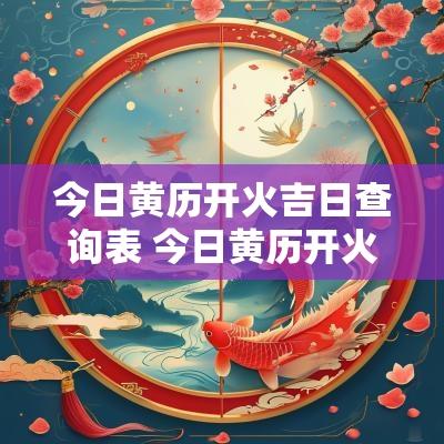 今日黄历开火吉日查询表 今日黄历开火吉日查询表格